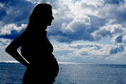 Silhouette of pregnant woman