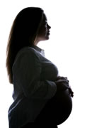 silhouette  of a pregnant girl