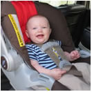 Morgan in his car seat