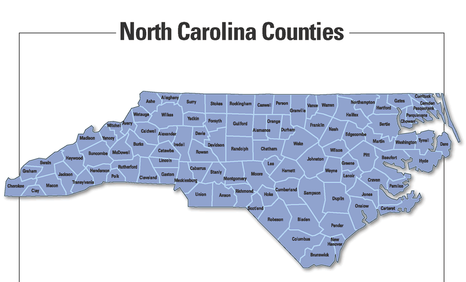 NC Map by Counties